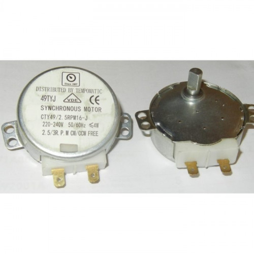 Мотор вращения тарелки СВЧ 220V-4W 2.5/3prm 16mm FASTON 4.8mm 6549W1S018A