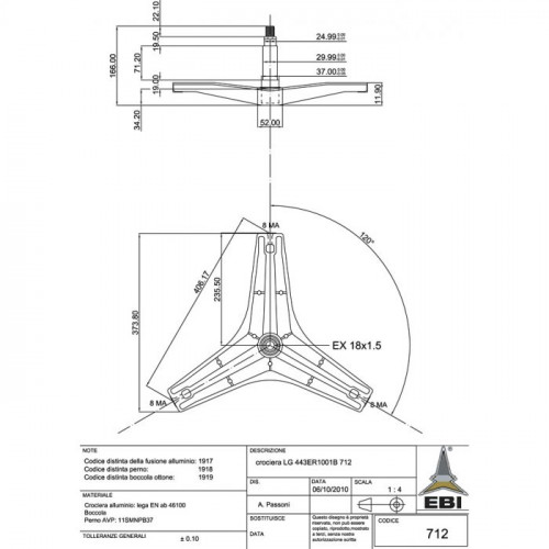 Крестовина барабана стиральной машины , 4434ER1001B-4434ER1003G