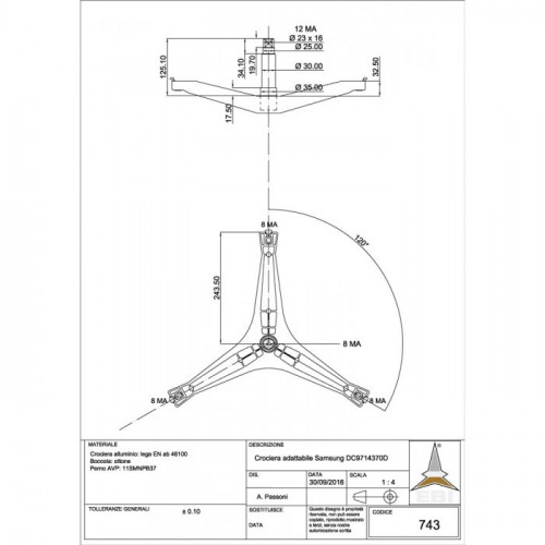 Крестовина барабана DC97-14370D cod743