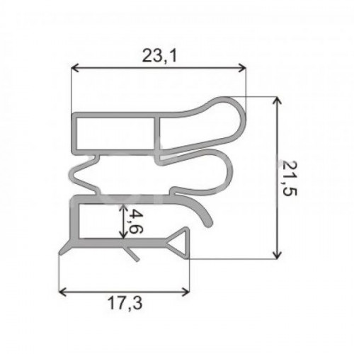 Уплотнитель 520х1020 Zanussi 520х1020 профиль ПС