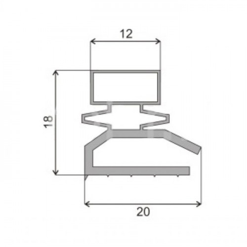 Уплотнитель двери холодильника 580x1050mm Профиль Р1