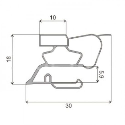 Уплотнитель холодильника 1010x510 мм, профиль СТ
