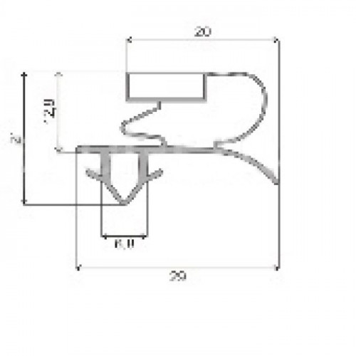 Уплотнитель 660х1016 холодильника Whirlpool Вид профиля ЕК