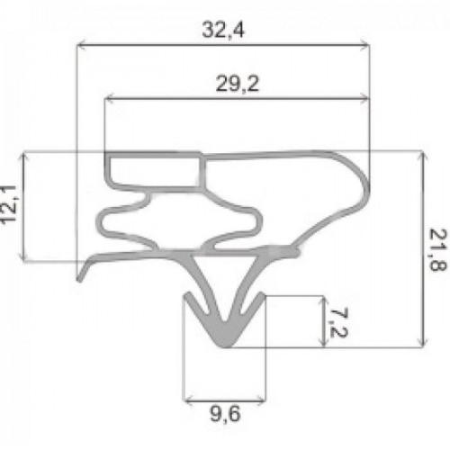 Уплотнитель холодильника (1030x560 мм) профиль