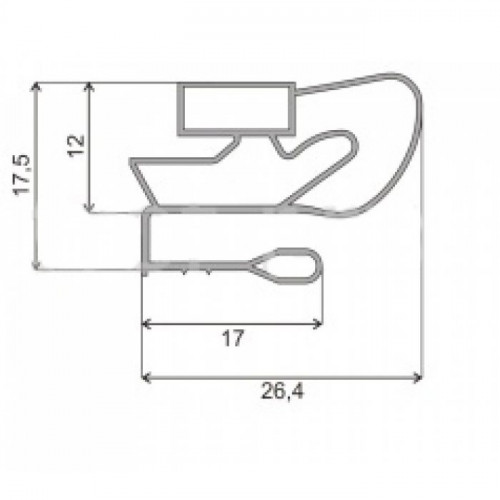 Уплотнитель 610x1030 мм для холодильника профиль МА