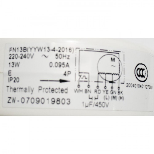 Внутренний мотор кондиционера FN13B (YYW13-4-2016) 220-240V 50Hz 4P 13W 0.095A