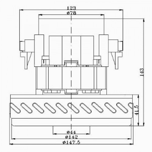 Мотор пылесоса моющий HWX-B-2 1200W, H-146, D-145