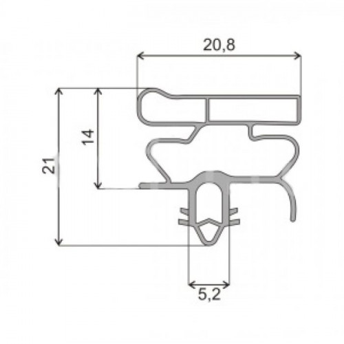 Уплотнитель холодильника Beko 520x1025, профиль ОМ