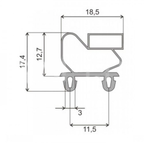 Уплотнитель двери 1545x655 мм холодильника профиль ПР
