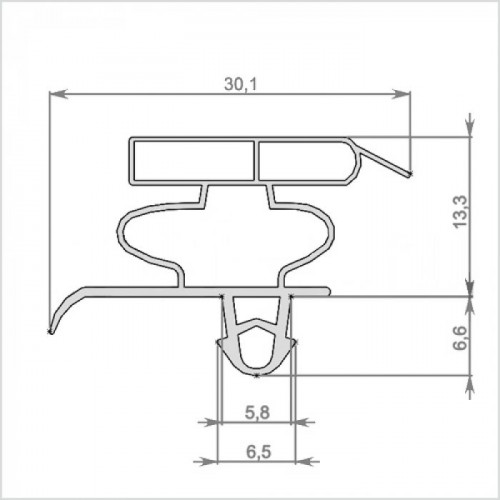 Уплотнитель холодильника 570x655мм Профиль Ин-паз